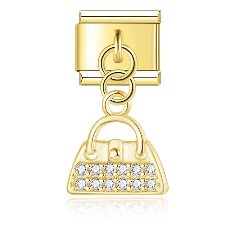 Colgante bolso dorado