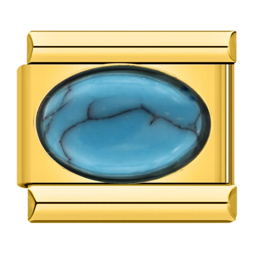 Oro con piedra azul
