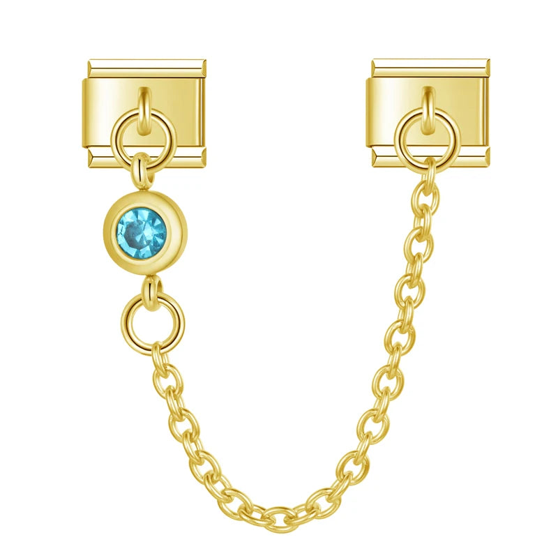 Charm doble con piedra turquesa
