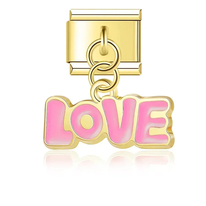 Colgante LOVE rosa