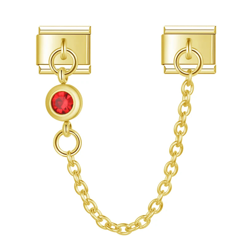 Charm doble con piedra roja
