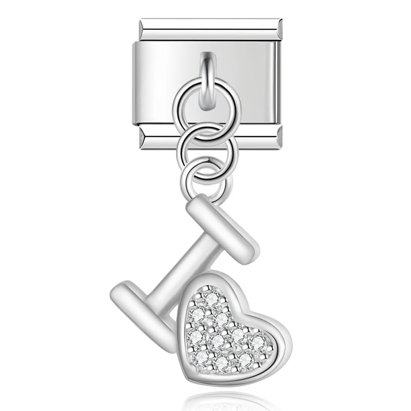 Colgante "I love" plateado